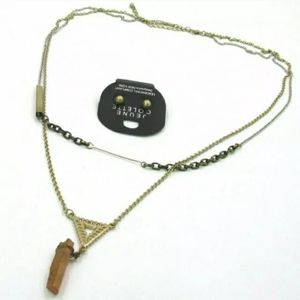 New Jeune ColettenLong Boho Gemstone Metal Necklace.